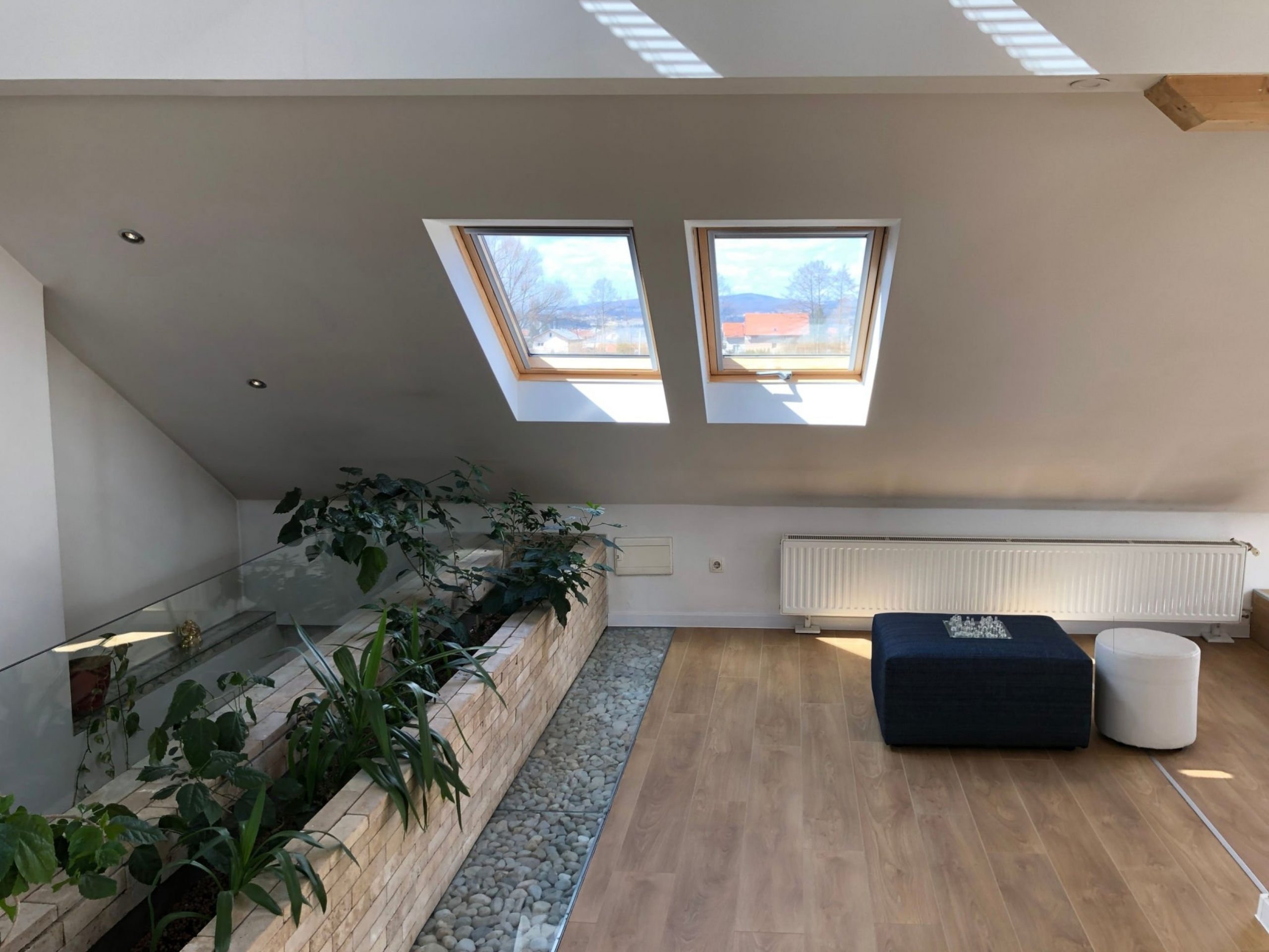 Loft interior and window